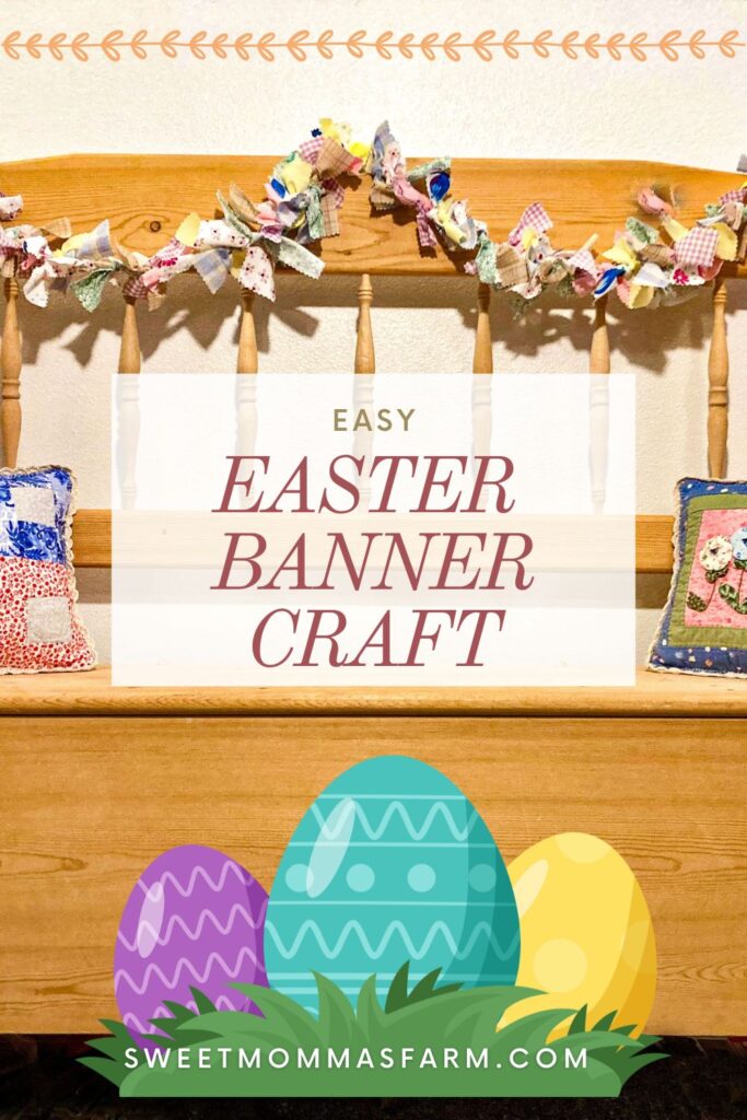 Cover of a bench with easter banner craft