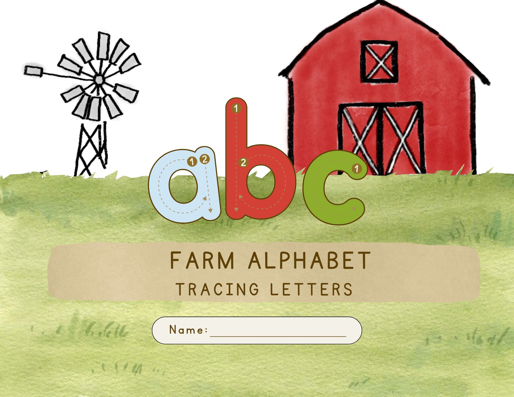 ABC's and 123's Homeschool Farm Packet